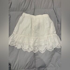 Aerie White Eyelet Mini Skirt